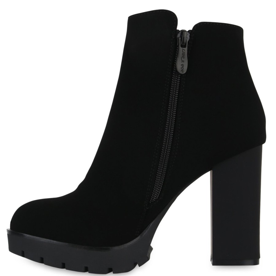 Damenschuhe Stiefelparadies | Damen Ankle Boots In Schwarz