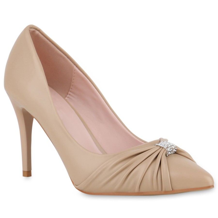 Damenschuhe Stiefelparadies | Damen Klassische Pumps In Khaki