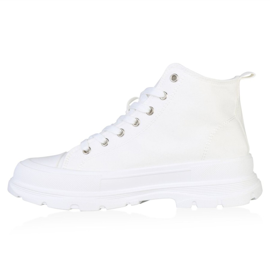 Damenschuhe Stiefelparadies | Damen Plateau Sneaker In Weiss