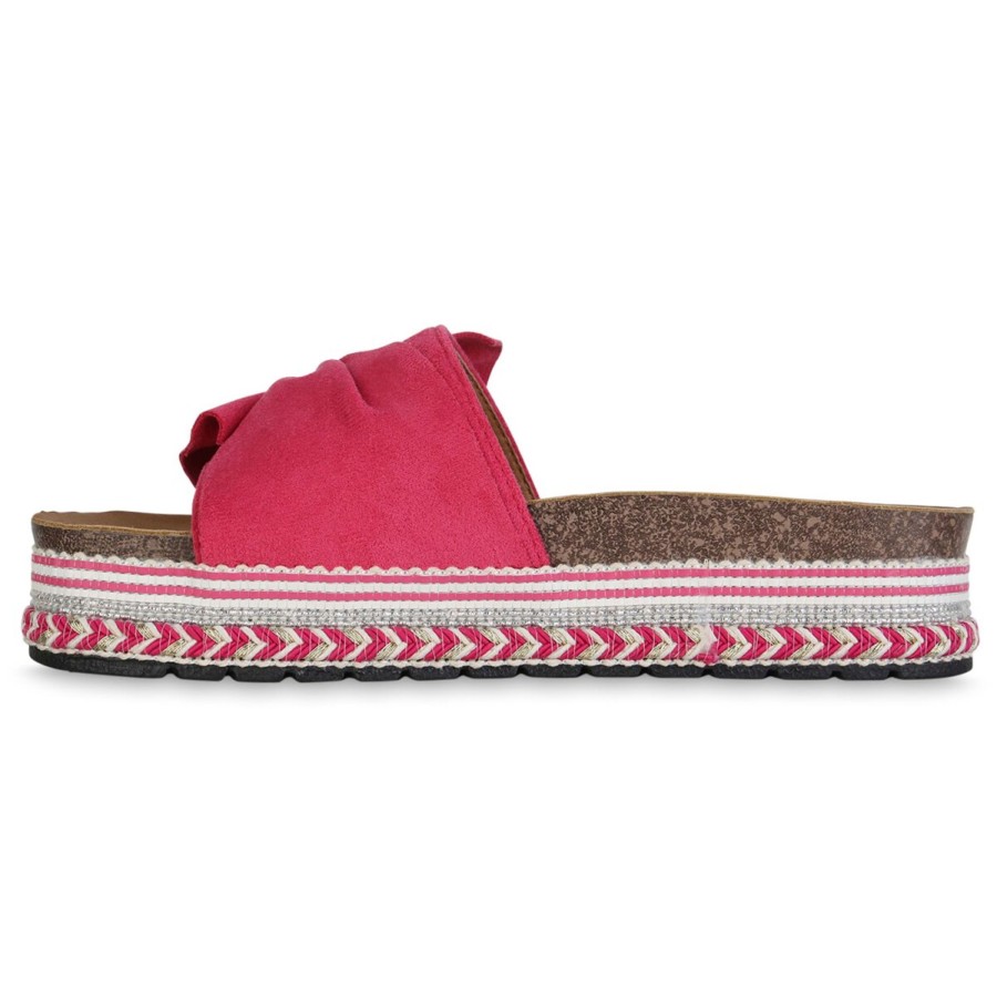 Damenschuhe Stiefelparadies | Damen Pantoletten In Fuchsia