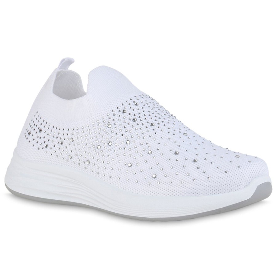 Damenschuhe Stiefelparadies | Damen Slip Ons In Weiss