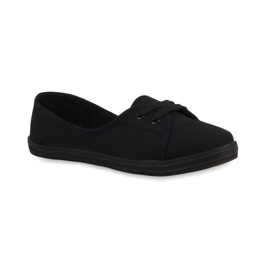 Damenschuhe Stiefelparadies | Damen Sportliche Ballerinas In Schwarz