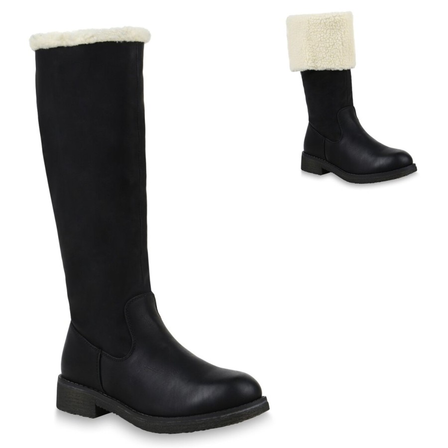 Damenschuhe Stiefelparadies | Damen Winterstiefel In Schwarz