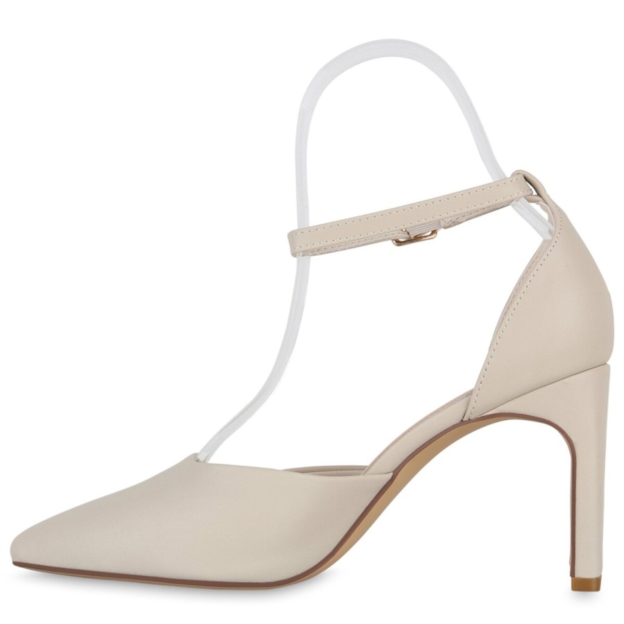 Damenschuhe Stiefelparadies | Damen Spitze Pumps In Beige