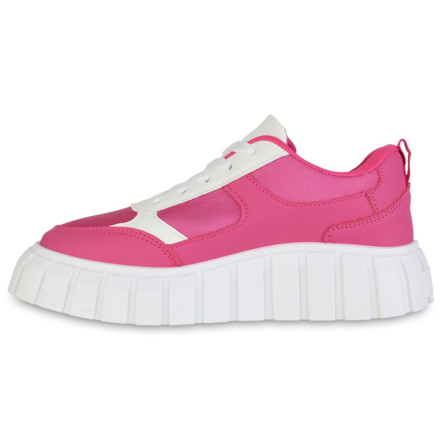 Damenschuhe Stiefelparadies | Damen Plateau Sneaker In Fuchsia