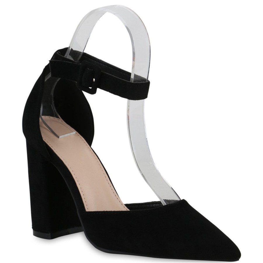 Damenschuhe Stiefelparadies | Damen Spitze Pumps In Schwarz