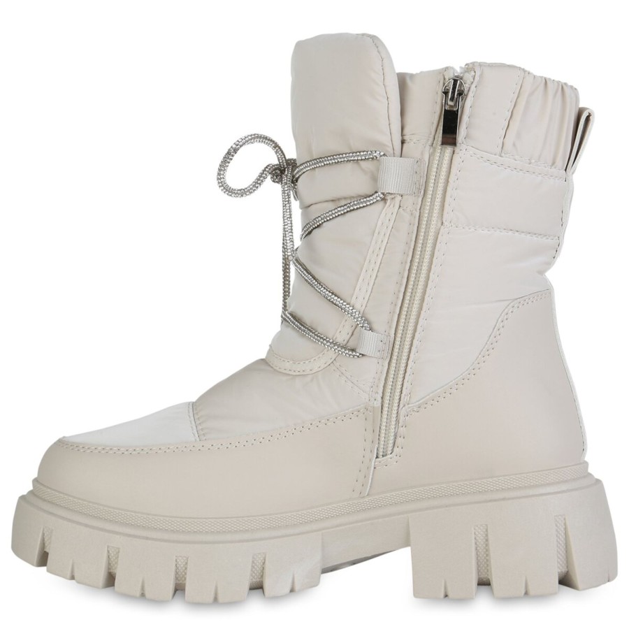 Damenschuhe Stiefelparadies | Damen Winter Boots In Beige