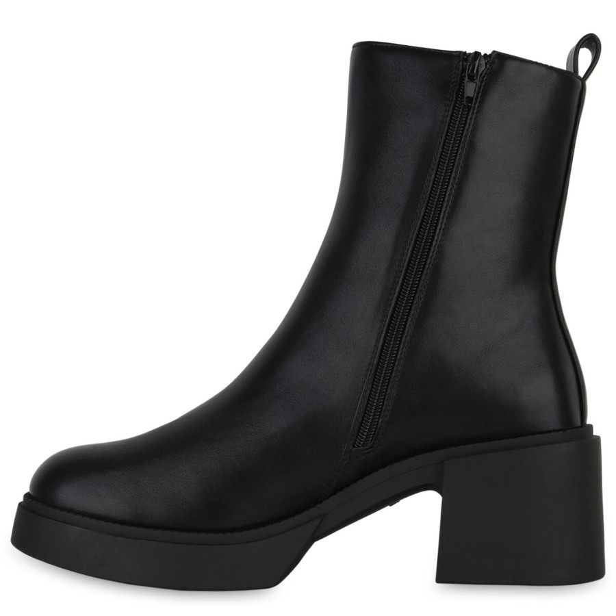 Damenschuhe Stiefelparadies | Damen Ubergrosen Klassische Stiefeletten In Schwarz