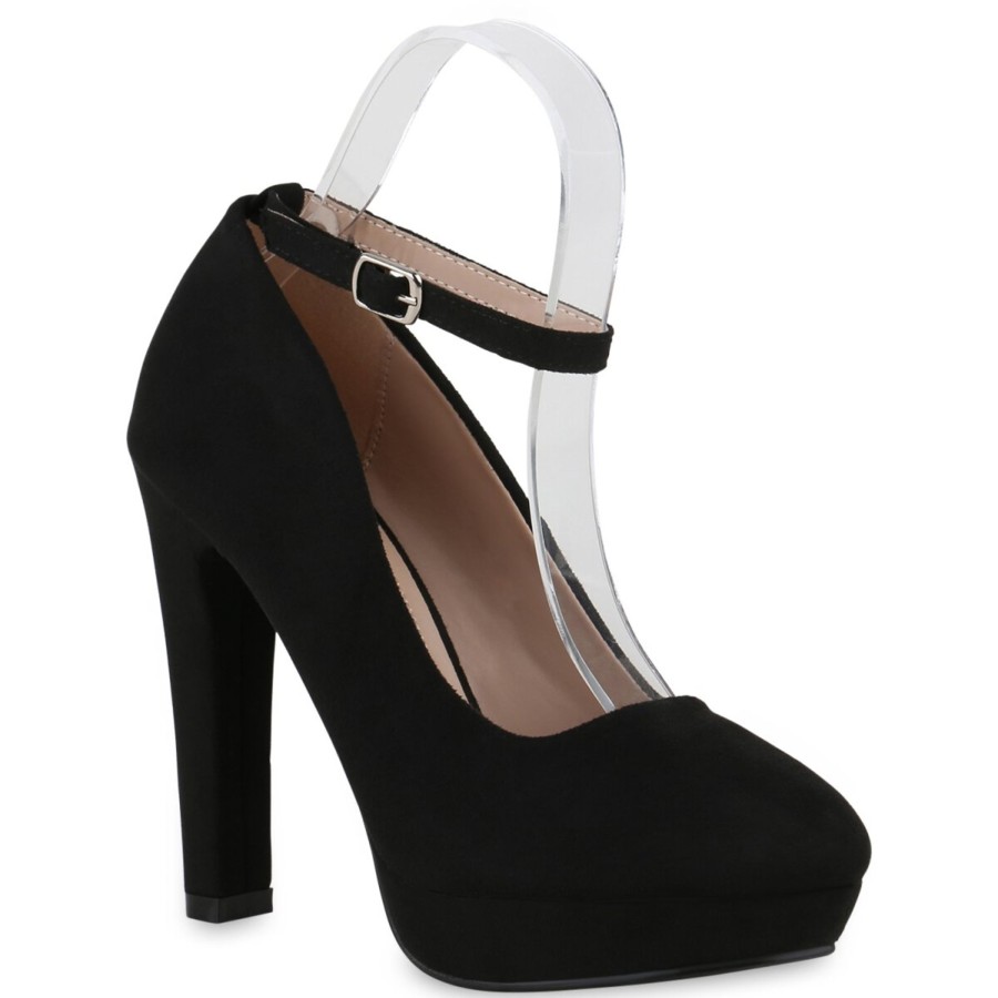 Damenschuhe Stiefelparadies | Damen Plateau Pumps In Schwarz