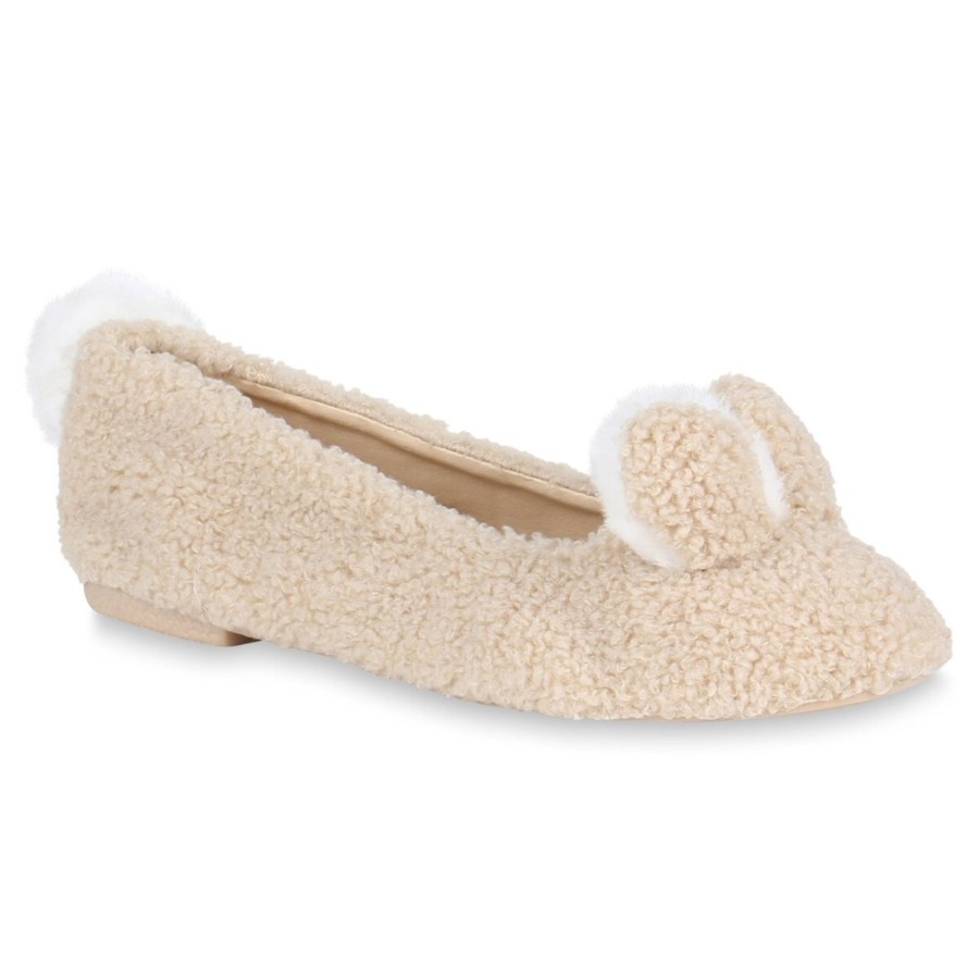 Damenschuhe Stiefelparadies | Damen Klassische Ballerinas In Creme