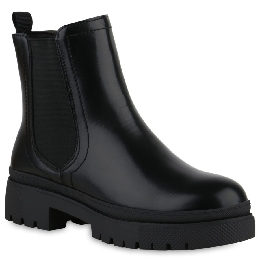 Damenschuhe Stiefelparadies | Damen Klassische Stiefeletten In Schwarz