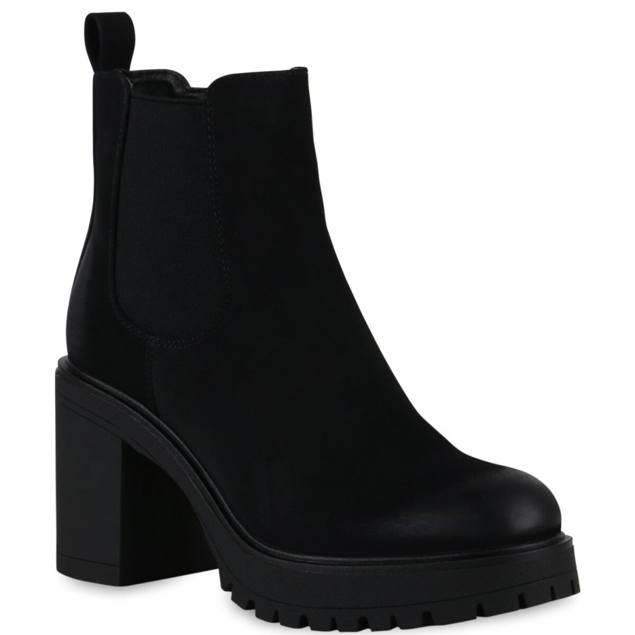 Damenschuhe Stiefelparadies | Damen Klassische Stiefeletten In Schwarz