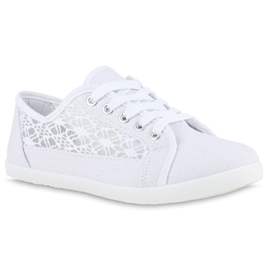 Damenschuhe Stiefelparadies | Damen Sneaker Low In Weiss