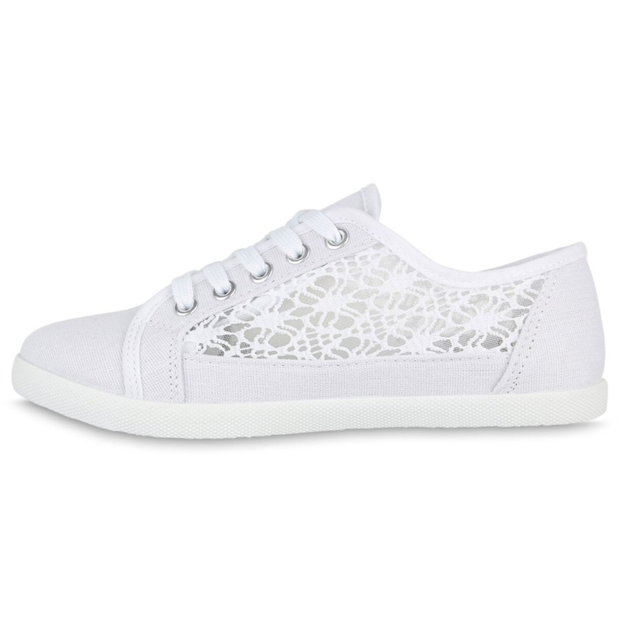 Damenschuhe Stiefelparadies | Damen Sneaker Low In Weiss