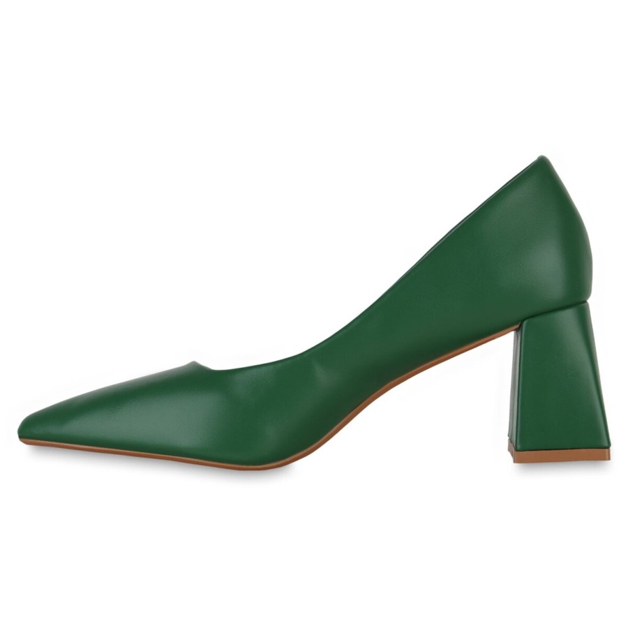 Damenschuhe Stiefelparadies | Damen Spitze Pumps In Grun