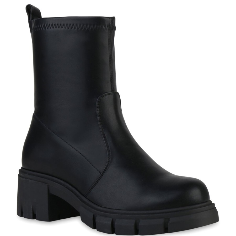 Damenschuhe Stiefelparadies | Damen Klassische Stiefeletten In Schwarz