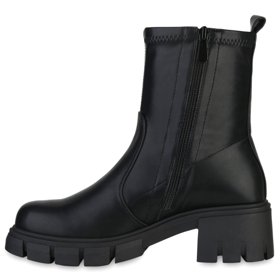 Damenschuhe Stiefelparadies | Damen Klassische Stiefeletten In Schwarz