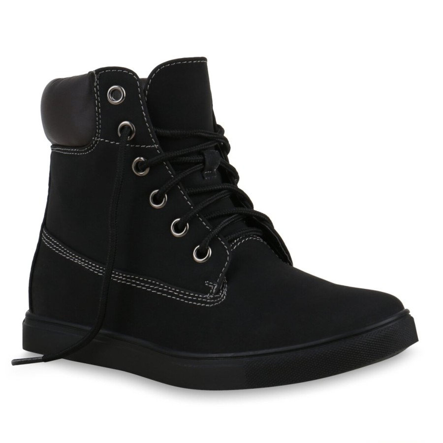 Damenschuhe Stiefelparadies | Damen Sneaker High In Schwarz