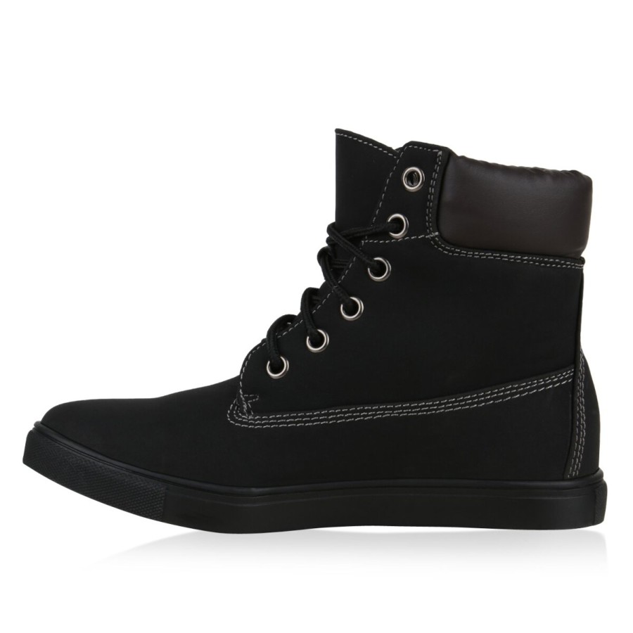 Damenschuhe Stiefelparadies | Damen Sneaker High In Schwarz