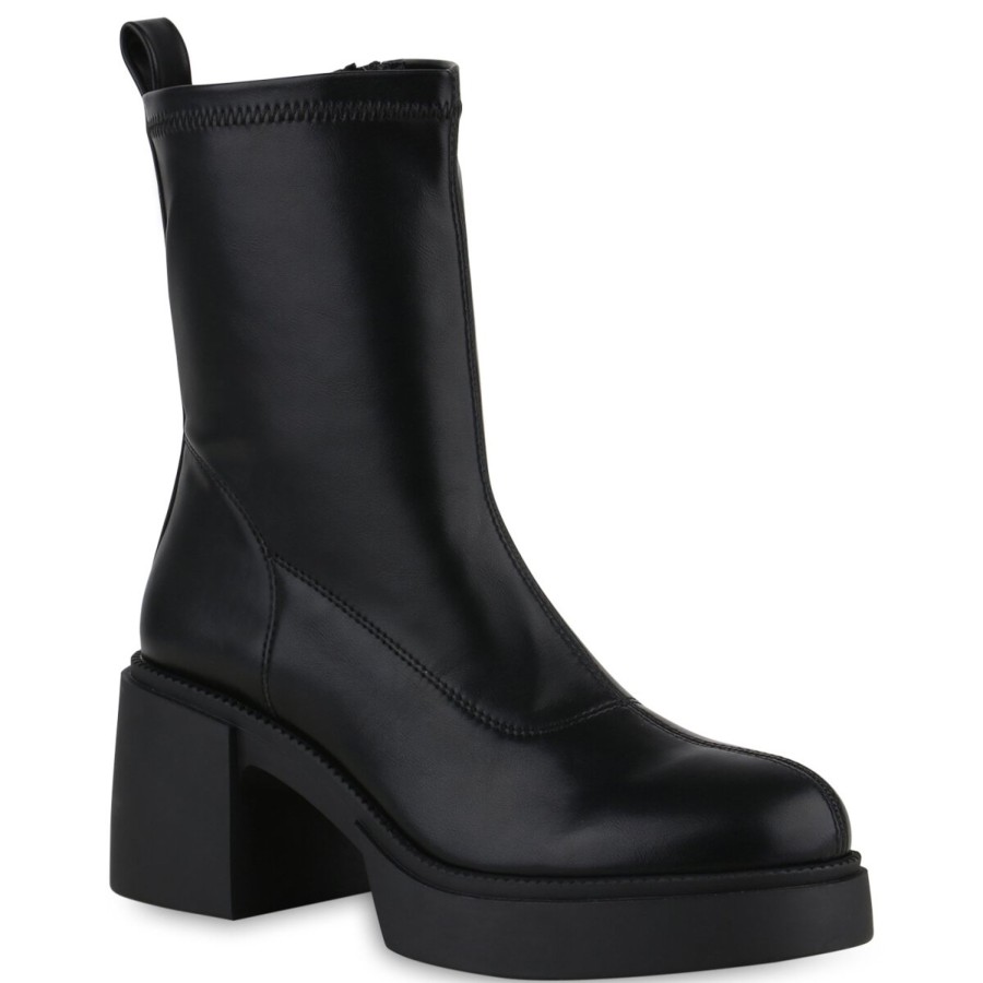 Damenschuhe Stiefelparadies | Damen Klassische Stiefeletten In Schwarz