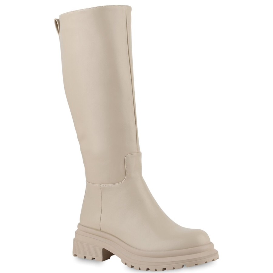 Damenschuhe Stiefelparadies | Damen Klassische Stiefel In Beige