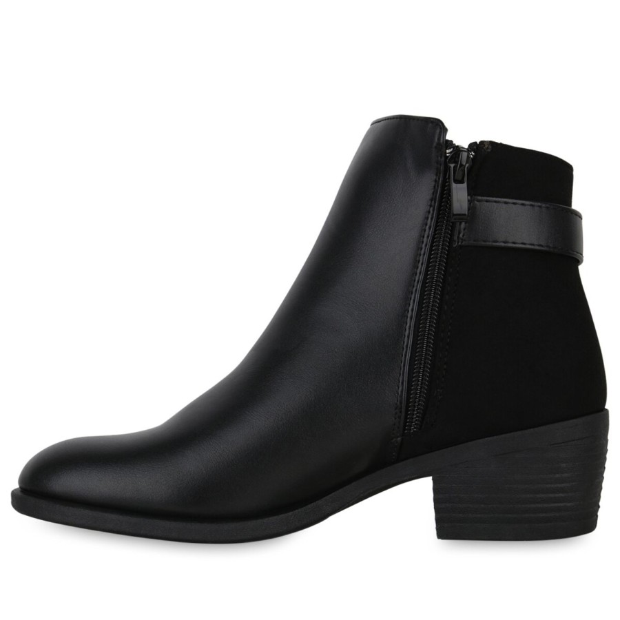 Damenschuhe Stiefelparadies | Damen Klassische Stiefeletten In Schwarz