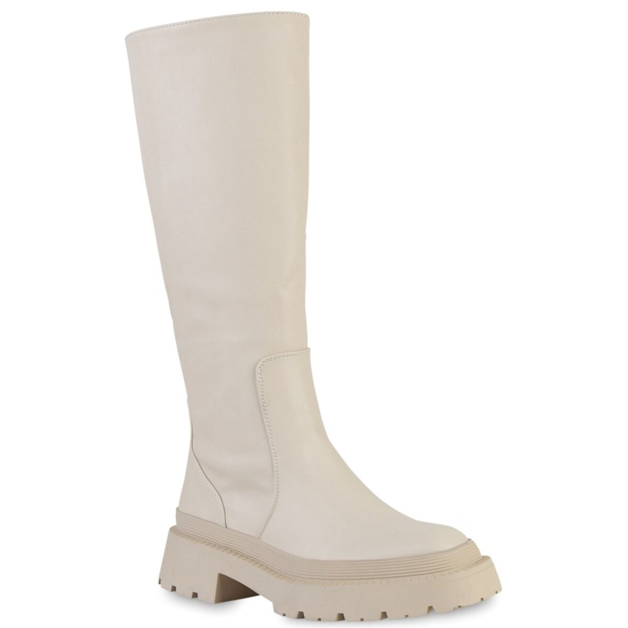 Damenschuhe Stiefelparadies | Damen Klassische Stiefel In Beige