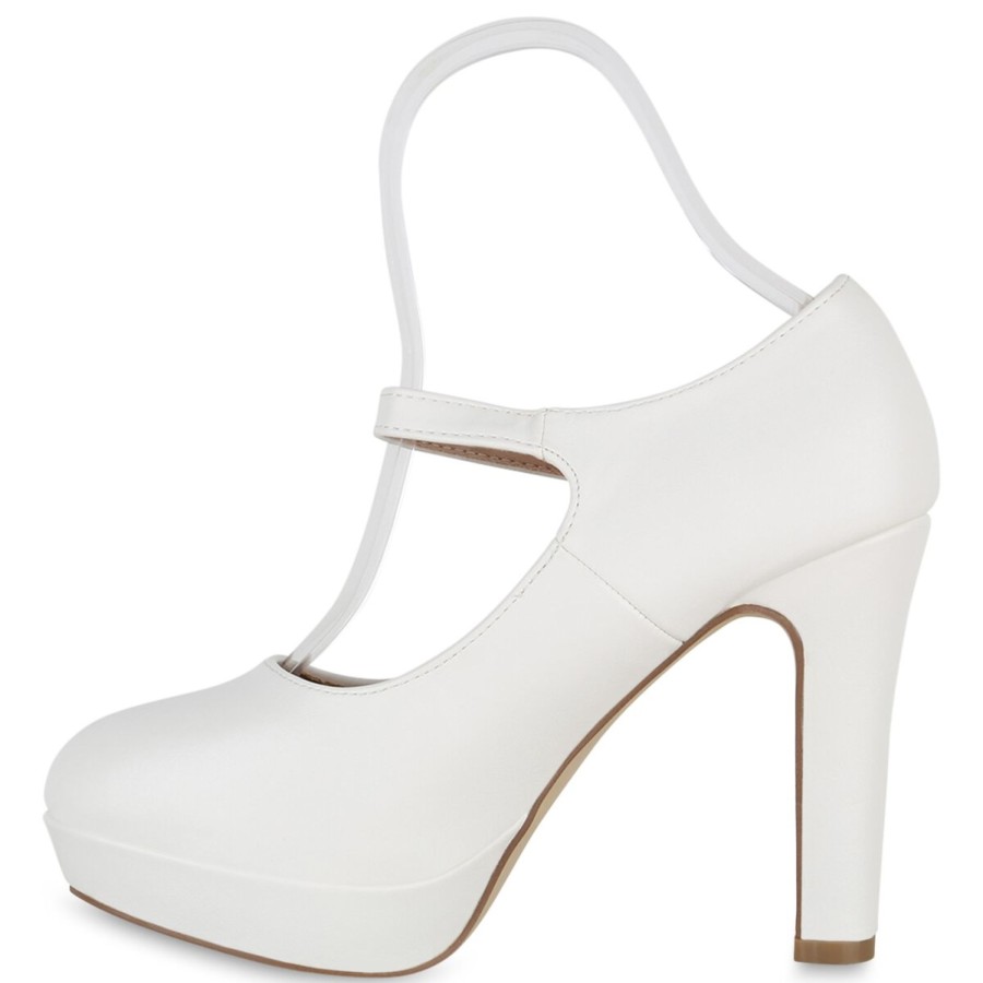 Damenschuhe Stiefelparadies | Damen Mary Janes In Weiss