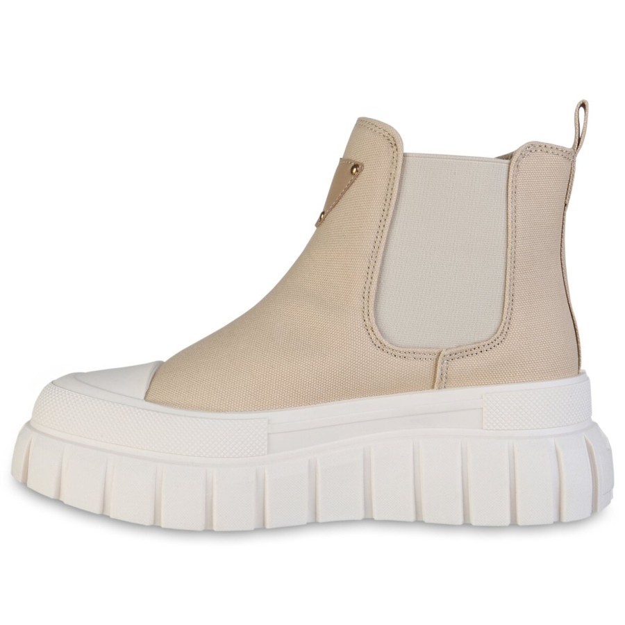 Damenschuhe Stiefelparadies | Damen Sneaker Wedges In Beige