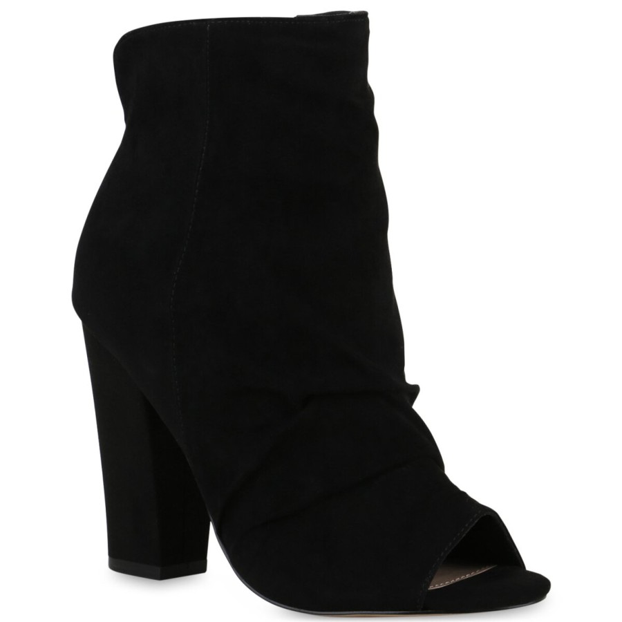 Damenschuhe Stiefelparadies | Damen Peeptoes In Schwarz