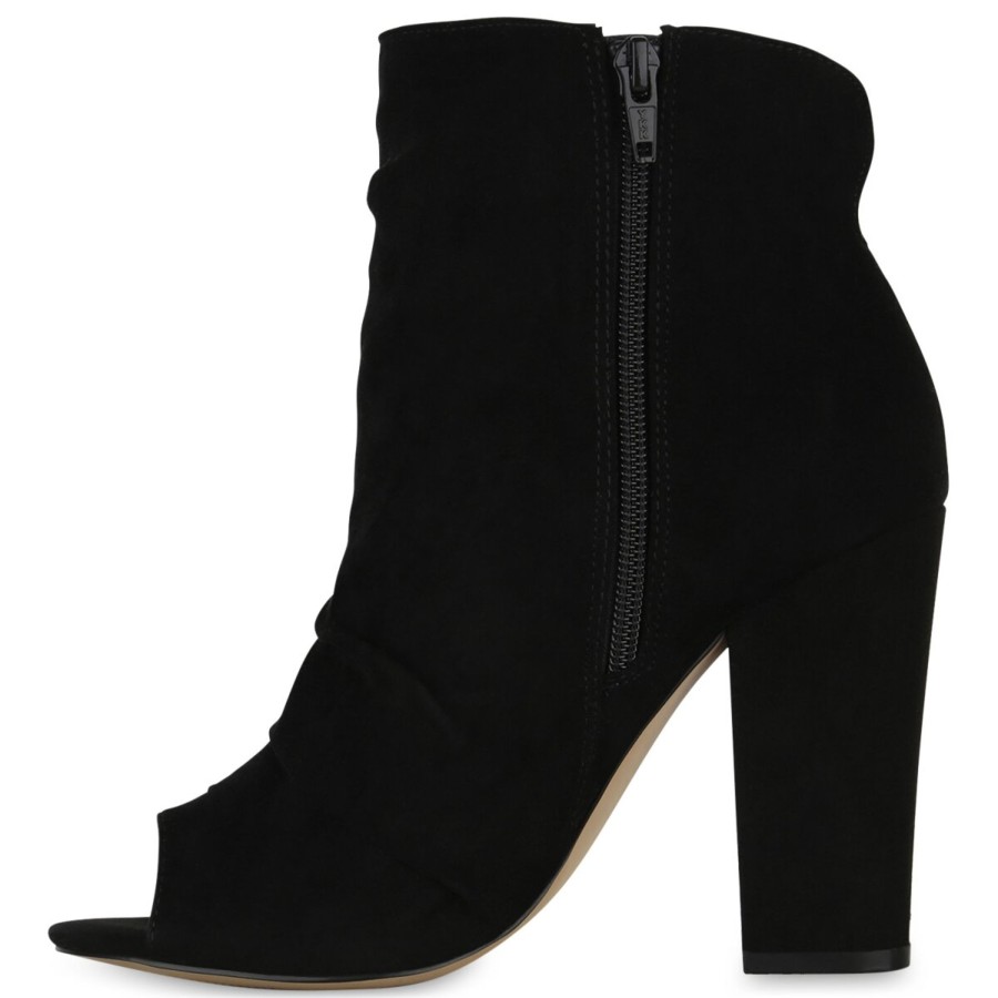 Damenschuhe Stiefelparadies | Damen Peeptoes In Schwarz