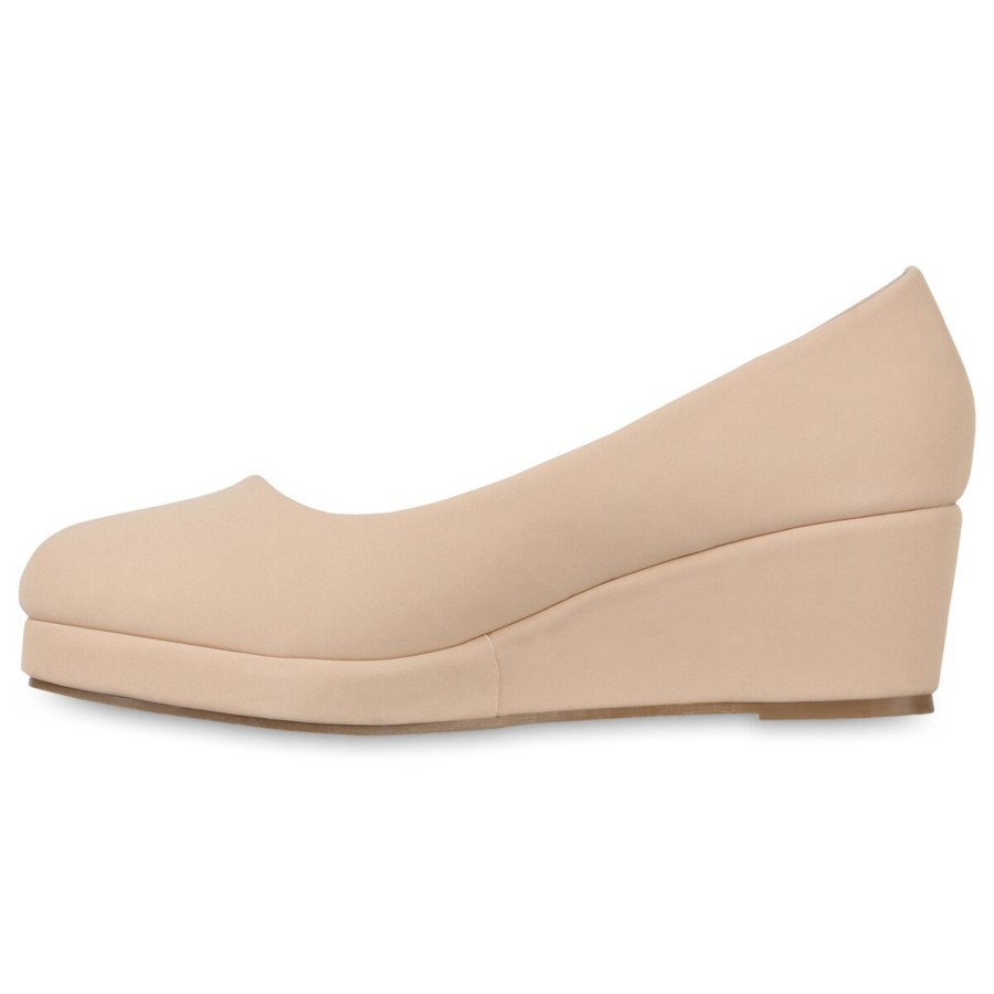 Damenschuhe Stiefelparadies | Damen Keilpumps In Nude