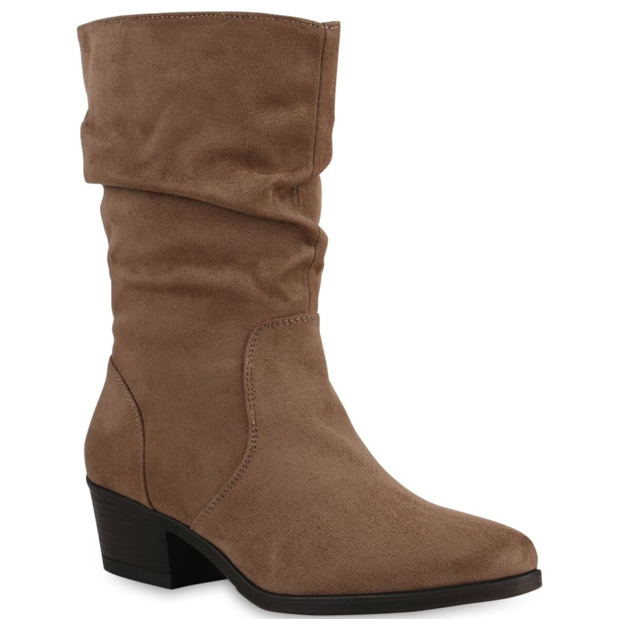 Damenschuhe Stiefelparadies | Damen Klassische Stiefel In Tan