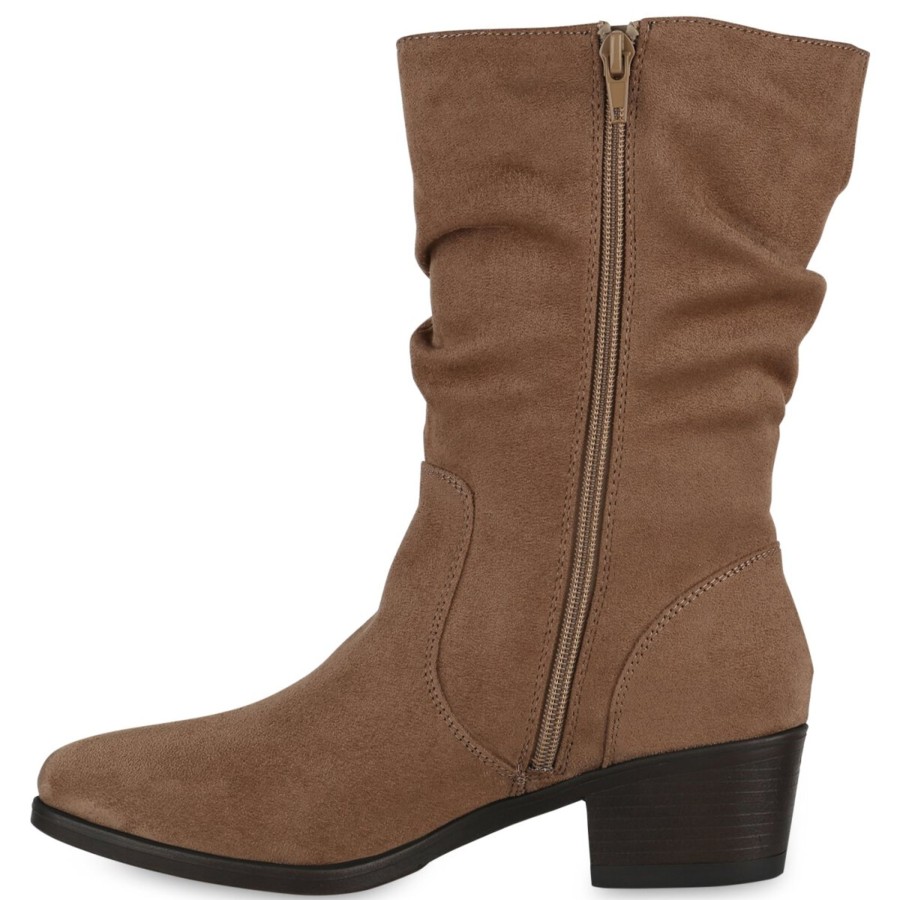 Damenschuhe Stiefelparadies | Damen Klassische Stiefel In Tan