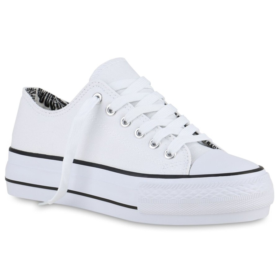 Damenschuhe Stiefelparadies | Damen Sneaker Low In Weiss