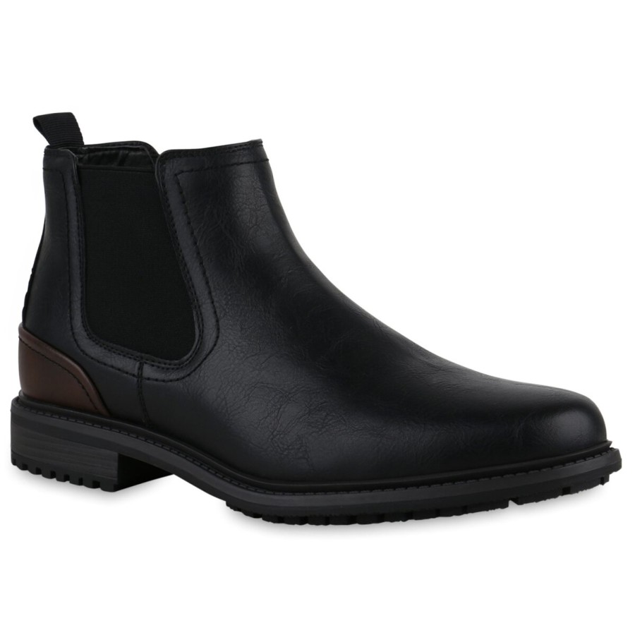 Herrenschuhe Stiefelparadies | Herren Chelsea Boots In Schwarz Dunkelbraun