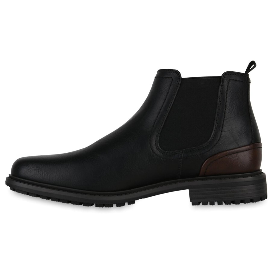 Herrenschuhe Stiefelparadies | Herren Chelsea Boots In Schwarz Dunkelbraun