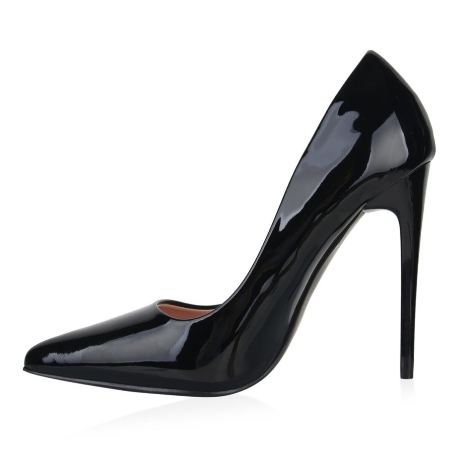 Damenschuhe Stiefelparadies | Damen Spitze Pumps In Schwarz