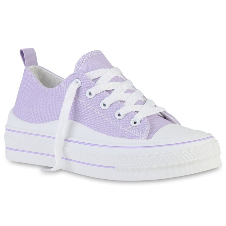 Damenschuhe Stiefelparadies | Damen Sneaker Low In Helllila