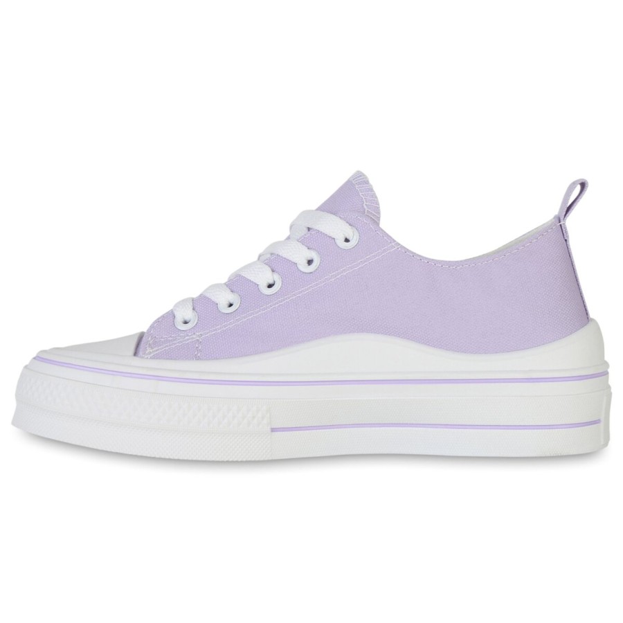 Damenschuhe Stiefelparadies | Damen Sneaker Low In Helllila