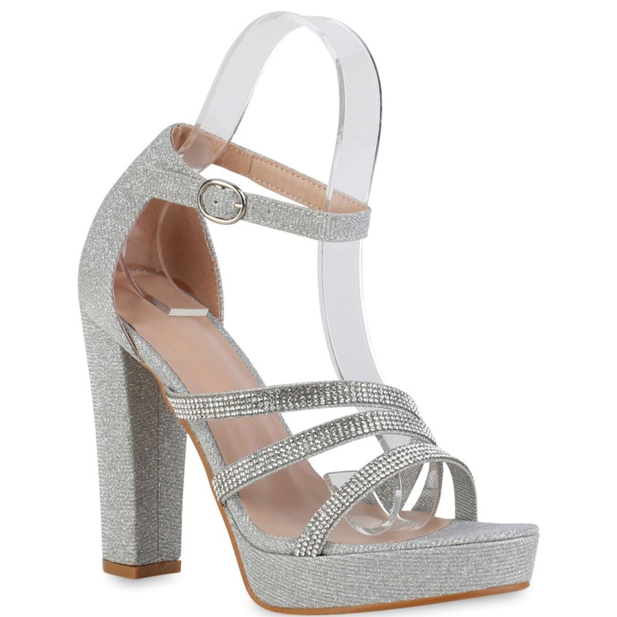 Damenschuhe Stiefelparadies | Damen High Heels In Silber