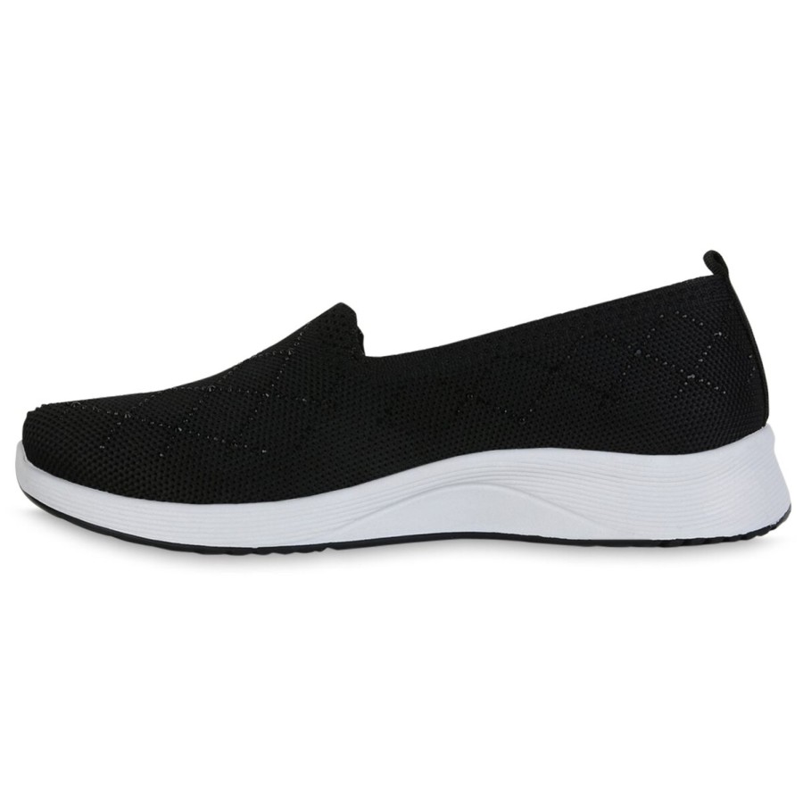 Damenschuhe Stiefelparadies | Damen Slip Ons In Schwarz