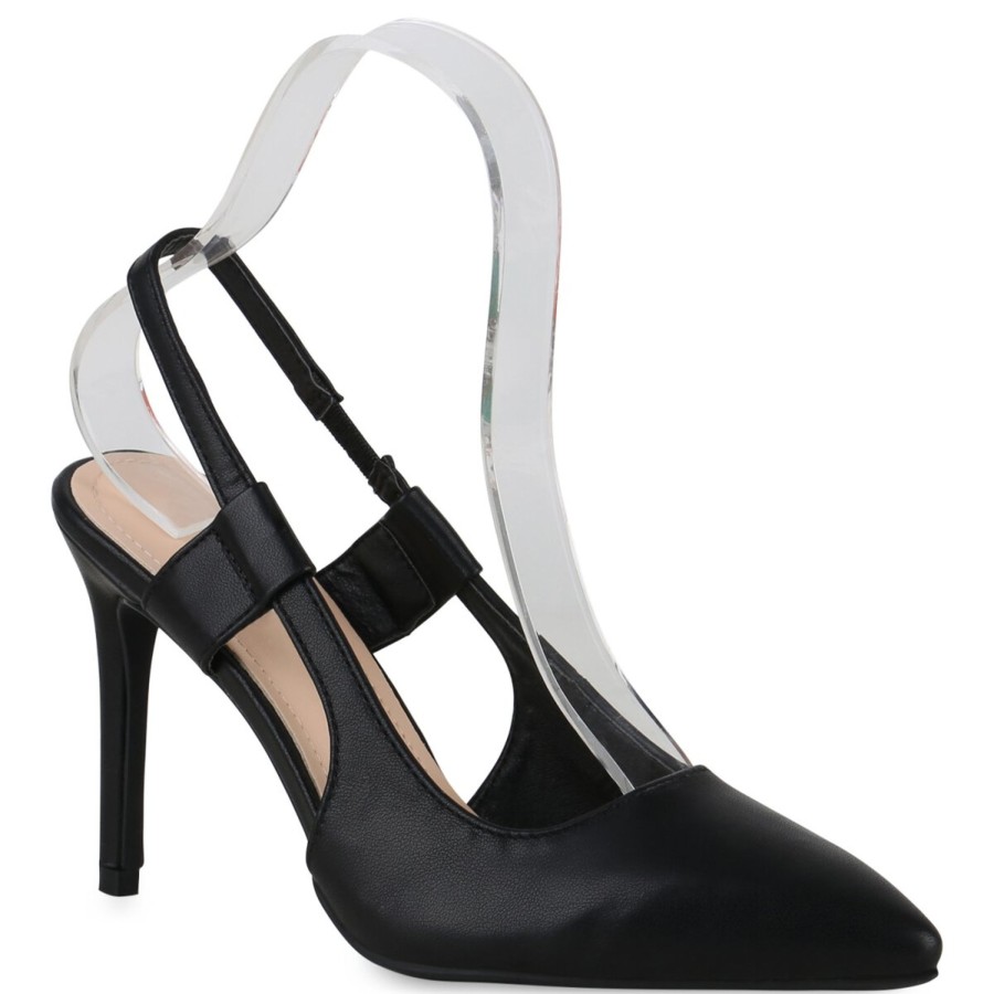 Damenschuhe Stiefelparadies | Damen Slingpumps In Schwarz