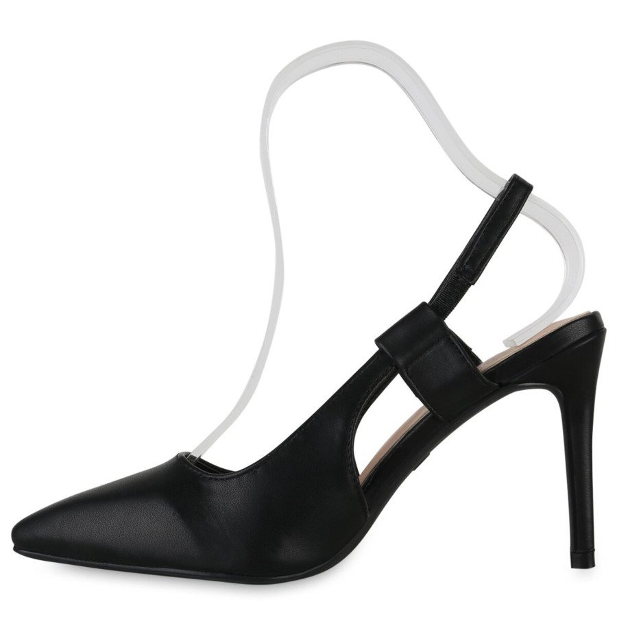 Damenschuhe Stiefelparadies | Damen Slingpumps In Schwarz