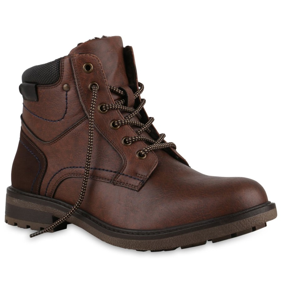 Herrenschuhe Stiefelparadies | Herren Worker Boots In Hellbraun