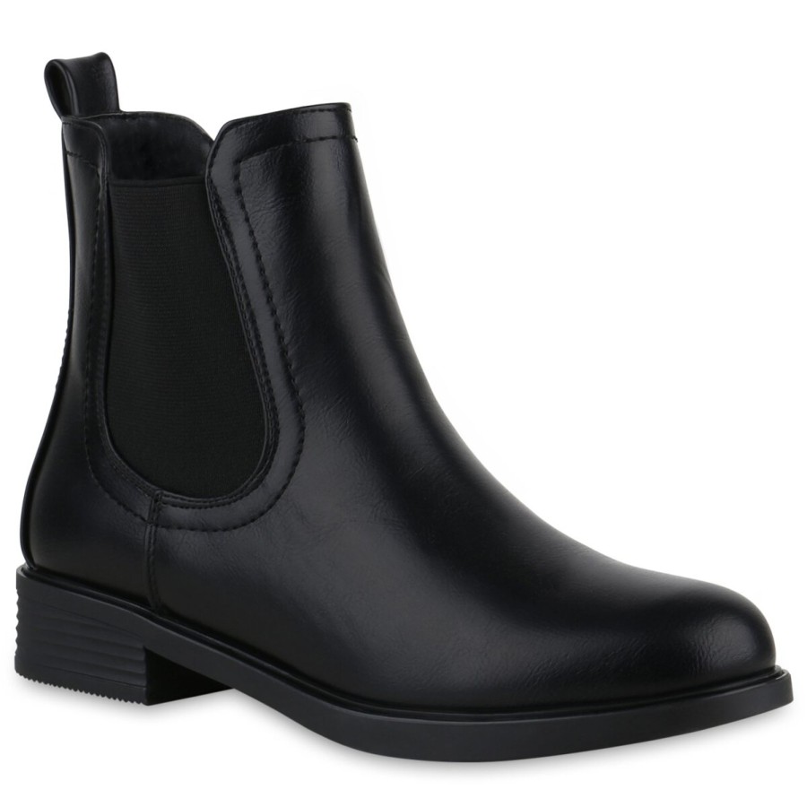 Damenschuhe Stiefelparadies | Damen Klassische Stiefeletten In Schwarz