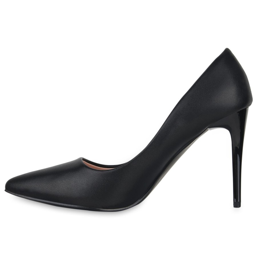 Damenschuhe Stiefelparadies | Damen Spitze Pumps In Schwarz