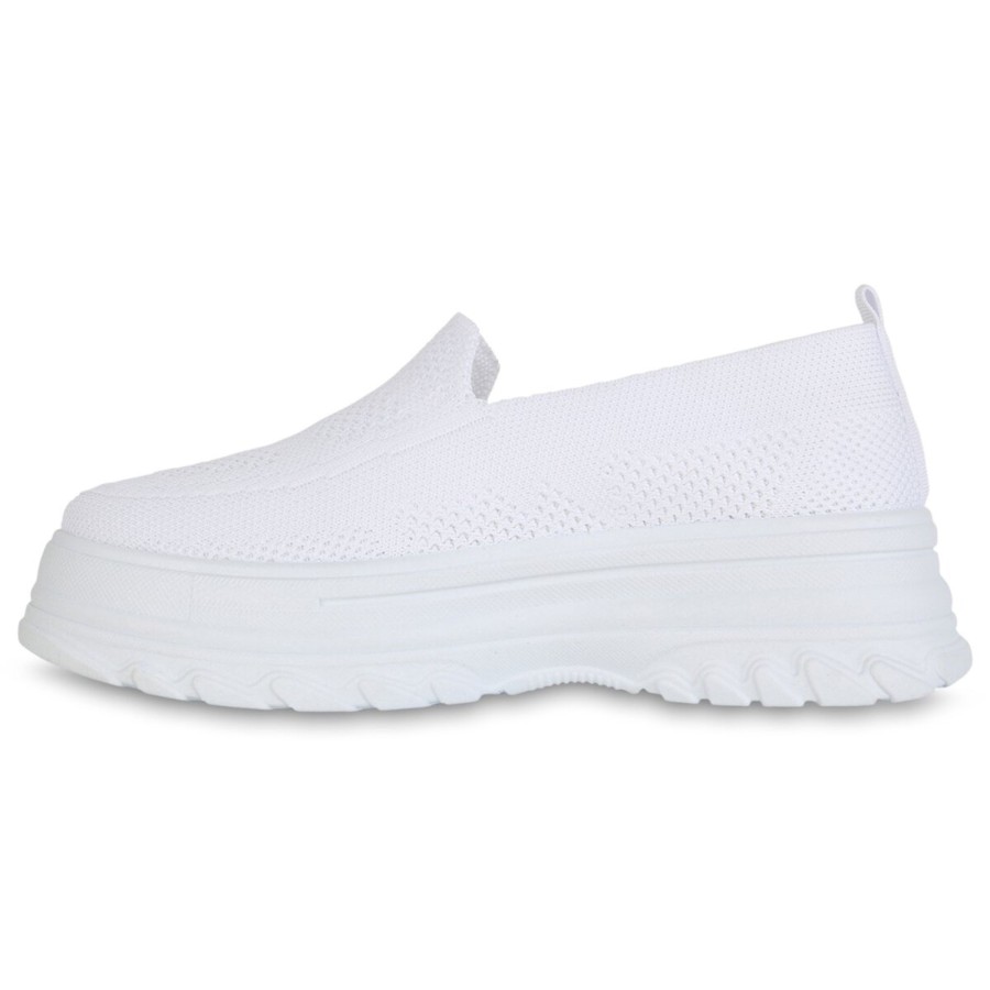 Damenschuhe Stiefelparadies | Damen Slip Ons In Weiss