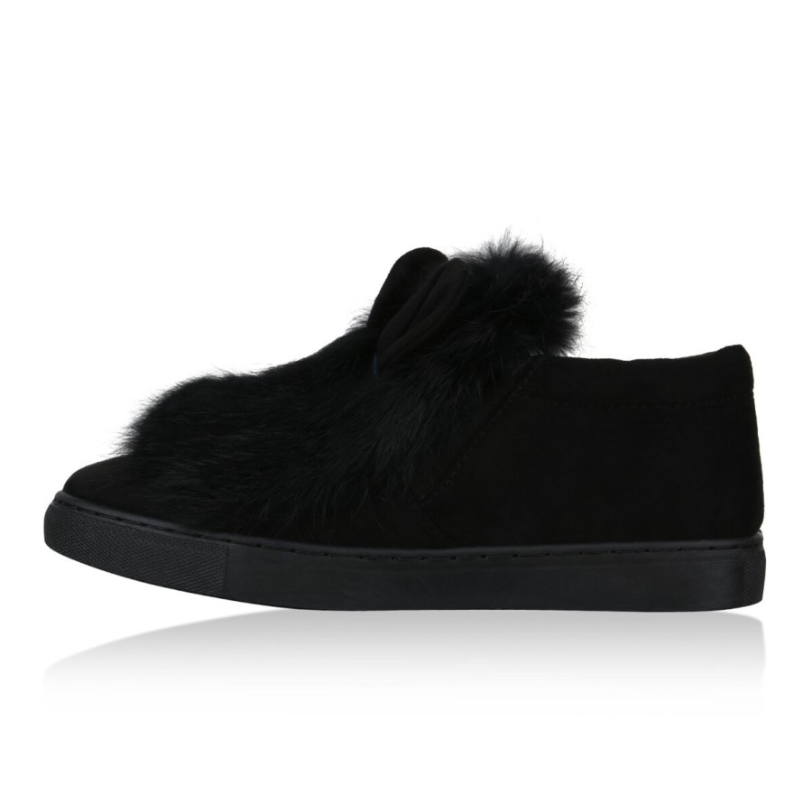 Damenschuhe Stiefelparadies | Damen Slip Ons In Schwarz