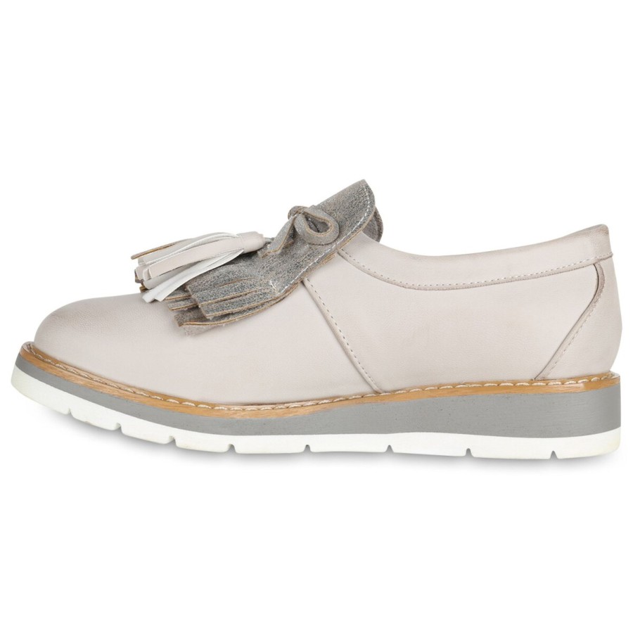 Damenschuhe Stiefelparadies | Damen Loafers In Hellgrau